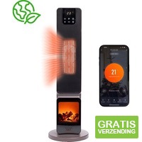 QLT Toren Heater met Vlammenspel en Wif - 2000W