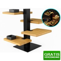 Bekijk de deal van DealDonkey.com: Gusta Serveertoren - Etagere - 4 bamboe planken