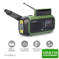 Bekijk de deal van DealDonkey.com: Nedis Noodradio DAB+ FM met Solar en Powerbank Groen/Zwart