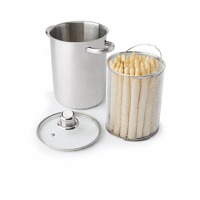 Aspergepan met Inzetmand - RVS - 19 x 14 cm