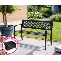 Stalen design tuinbank met hoes