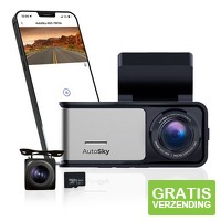 AutoSky 4 K Dashcam met Achtercamera GPS WiFi Nachtzicht 64GB