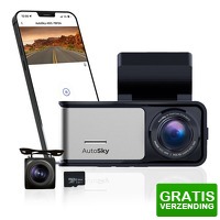 Bekijk de deal van DealDonkey.com 3: AutoSky 4 K Dashcam met Achtercamera GPS WiFi Nachtzicht 64GB