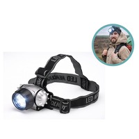 HI Hoofdlamp LED - Verstelbare Hoofdband - 3 Lichtstanden - Spatwaterdicht - zwart