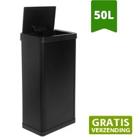 DealDonkey.com: QLT Push Prullenbak met Drukdeksel - 50 Liter - zwart