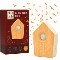 DealDonkey.com: YULA Living Geluidbox met Vogelgeluiden - Met Sensor - Houtlook