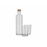 JENS Living Waterfles en Glazen Set - Glas - Transparant