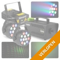 BeamZ lichtset met laser en rookmachine