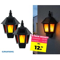 2 x solar muurlamp Klassiek