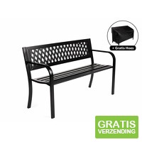 Nexxt Tuinbank - Staal - 125 x 53 x 77 cm + Gratis Hoes