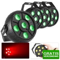 Bekijk de deal van MaxiAxi.com: Fuzzix set van 4 PLP10 RGB LED pars