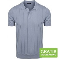 Suitable Respect Polo Drop Needle Staal blauw