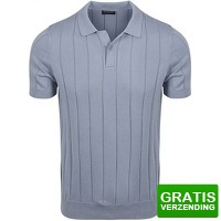 Bekijk de deal van Suitableshop: Suitable Respect Polo Drop Needle Staal blauw