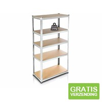 Profeco XL Opbergrek - Stellingkast - Magazijnstelling - 180 x 120 x 40cm - RVS