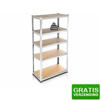 Bekijk de deal van DealDonkey.com 4: Profeco XL Opbergrek - Stellingkast - Magazijnstelling - 180 x 120 x 40cm - RVS
