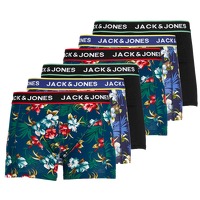 Jack & Jones Boxershorts JACFLOWER Trunks 6-pack zwart / Navy