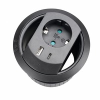 Bekijk de deal van DealDonkey.com 2: Profile Bureaustekkerdoos Usb-a en Usb-c - zwart