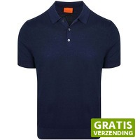 Suitableshop: Suitable Knitted Polo Cotton Linen Navy