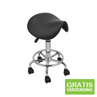 Fedec Zadelkruk - Verstelbaar 47-62 cm - Verrijdbaar - zwart