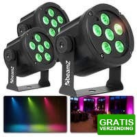 Bekijk de deal van MaxiAxi.com: 3 x BeamZ SlimPar30 set