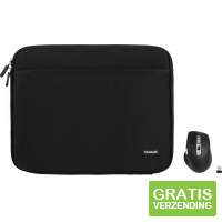 BlueBuilt Laptophoes breedte 32 cm 13-14 inch zwart + Maximus Muis
