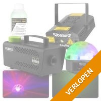 BeamZ feestverlichting pakket met LED lichteffect, laser en rookmachine