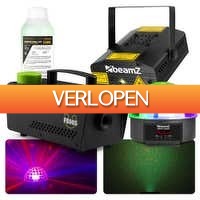 MaxiAxi.com: BeamZ feestverlichting pakket met LED lichteffect, laser en rookmachine