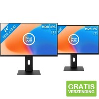 BlueBuilt 24 inch Full HD Monitor Duo Pack