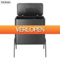 GeheimeDeals.nl: Blokker Afvalscheider op Pootjes  28 L + 12 L  Mat zwart