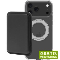 Coolblue.nl 1: BlueBuilt MagSafe Hoesje en Standaard iPhone 18 Pro Max Transparant + Kaarthouder Leer zwart