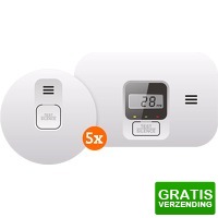 Bekijk de deal van Coolblue.nl 2: 5 x Elro Blue Line CBFS25 rookmelder + koolmonoxidemelder