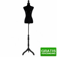 Bekijk de deal van DealDonkey.com 3: Lowander Dames Paspop - Verstelbaar 134-170 cm - Fluweel - zwart