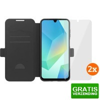 Bekijk de deal van Coolblue.nl 3: BlueBuilt Samsung Galaxy A18/A17 4G/5 G Book Case zwart + Screenprotector Glas Duo Pack Bekijk de deal van Coolblue.nl 3: BlueBuilt Samsung Galaxy A18/A17 4G/5 G Book Case zwart + Screenprotector Glas Duo Pack
