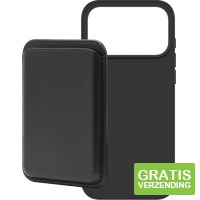 BlueBuilt MagSafe Hoesje iPhone 18 Pro Max zwart + Kaarthouder Leer zwart