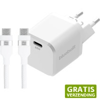 Coolblue.nl 1: BlueBuilt 65W GaN Usb C Oplader wit + Usb C Kabel 240W 2 m Nylon wit
