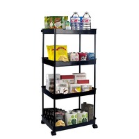 Bekijk de deal van DealDonkey.com 3: Nexxt Multifunctionele Trolley - 4 Laags - 40 x 15 x 88 cm - zwart