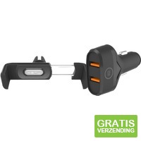 Kenu Telefoonhouder Auto Luchtrooster + BlueBuilt Autolader Quick Charge 18W