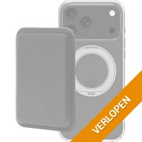 BlueBuilt MagSafe Hoesje en Standaard iPhone 18 Pro Max Transparant + Kaarthouder Leer zwart